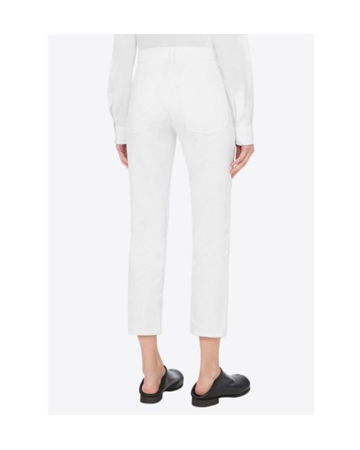 Moschino White Cropped Trousers