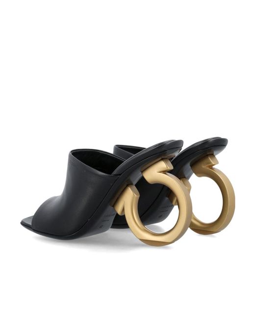 Ferragamo Multicolor Ferragamo Elina Sculpted Heeled Mules