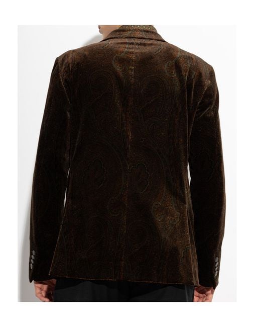 Etro Black Single-Breasted Jacket for men