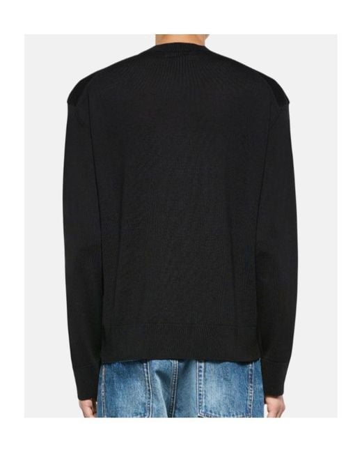 Laneus Black Ribbed-Knit Sweater for men