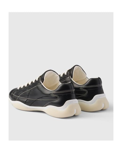 Prada Black Logo Detailed Lace-Up Sneakers