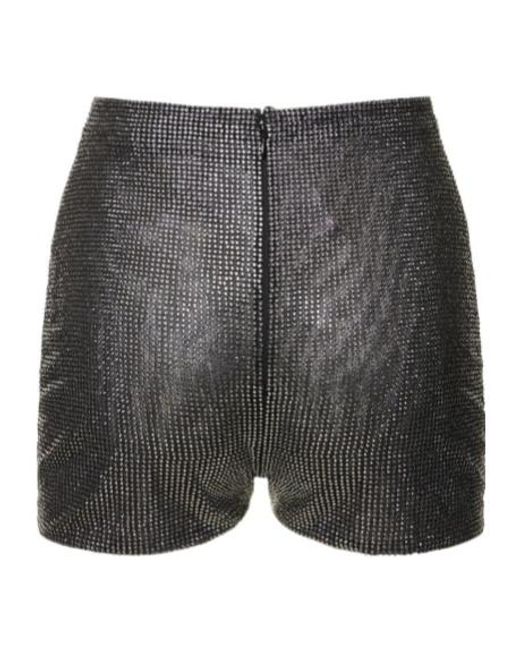 GIUSEPPE DI MORABITO Gray Crystal Trimmed Mini Shorts