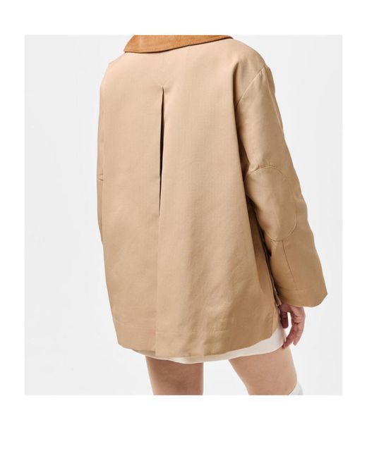 Ganni Natural Camel Twill Midi Jacket