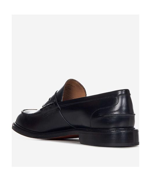 Tricker's Blue Almond Toe Leather Loafers for men