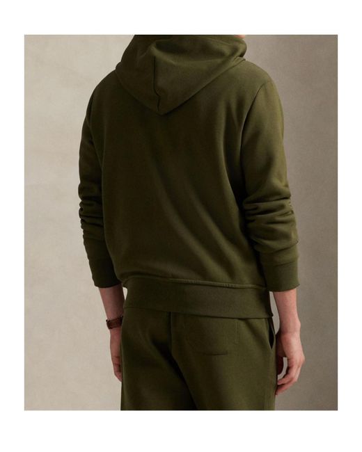 Polo Ralph Lauren Green Technical Full Zip Logo Hoodie for men
