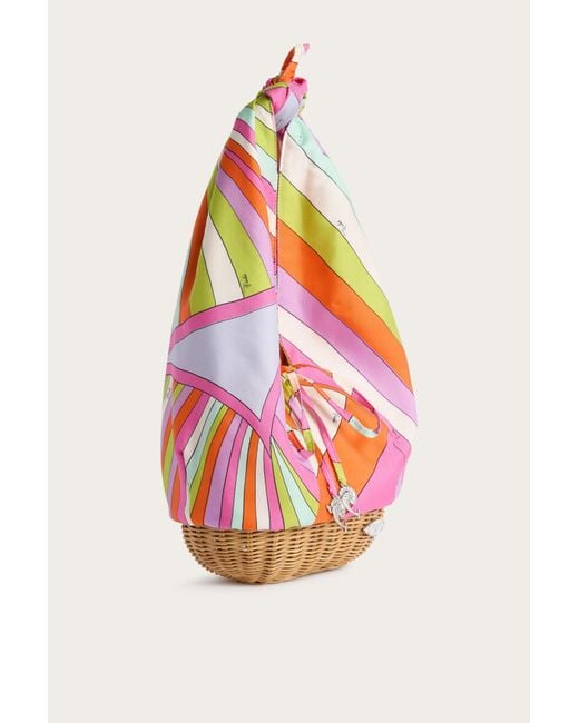 Emilio Pucci Pink Pucci Printed Twill Bucket Bag