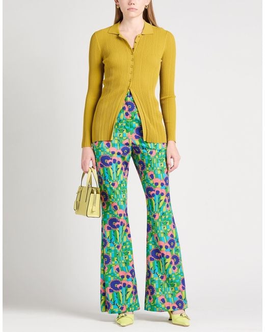 Dolce & Gabbana Green Printed Flared Pants