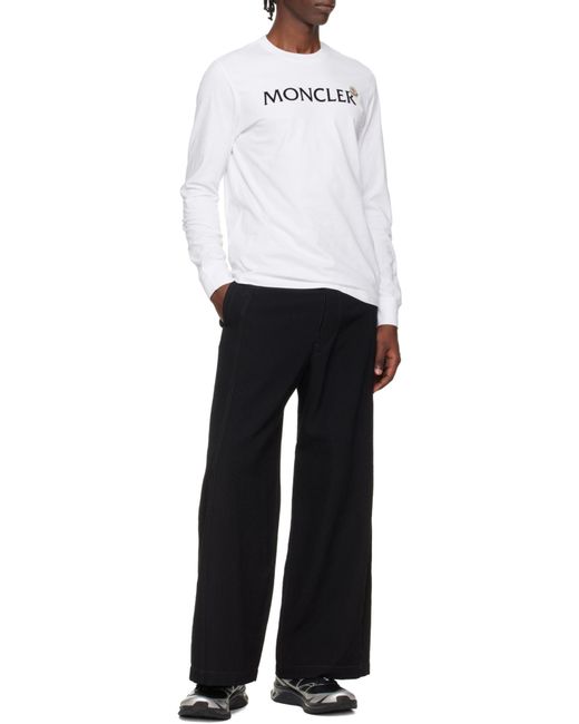 Moncler White Logoed Cotton Sweatshirt for men