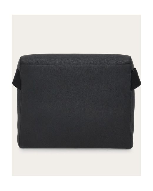 Ferragamo Black Embossed Satchel for men