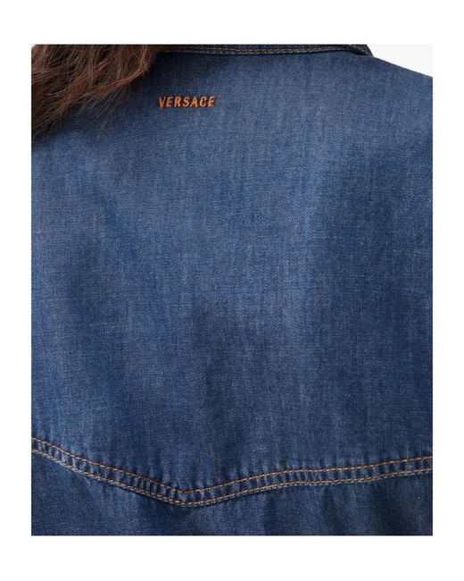 Versace Blue Chambray Denim Mini Dress