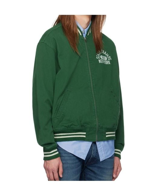 Polo Ralph Lauren Green Varsity Cotton Bomber Jacket for men