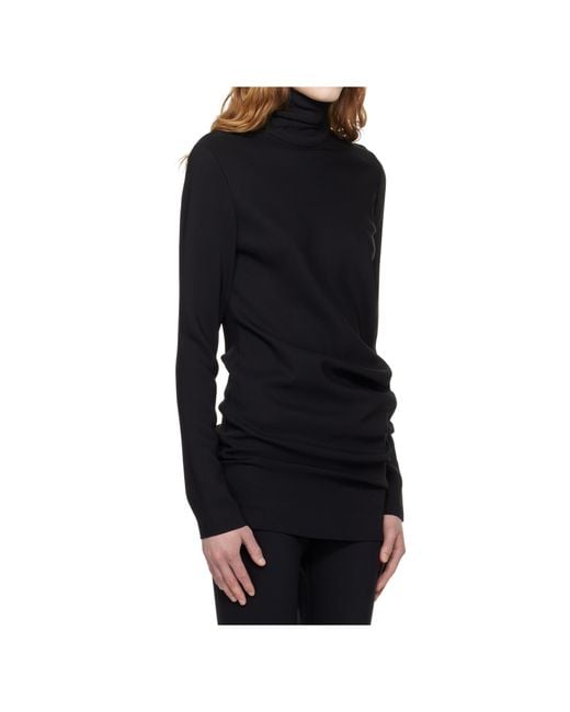 Totême  Black High-Neck Twist Blouse
