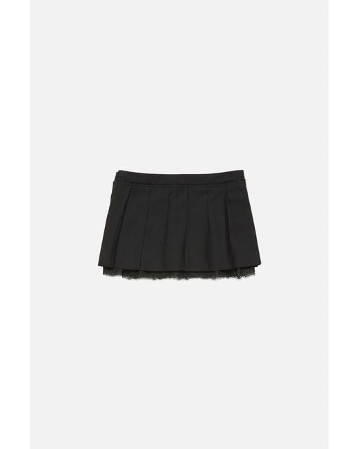 Acne Black Mini Pleated Skirt