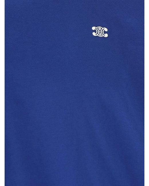 Céline Blue Triomphe Loose T-Shirt for men