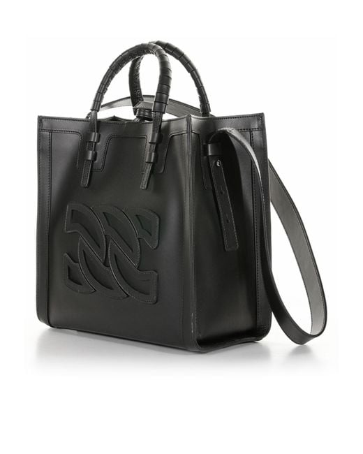 Casadei Black Beauriva Logo-Patch Shopper Bag