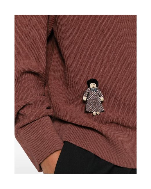 Song For The Mute Red Oversized Sweater for men