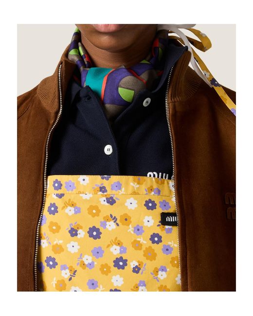 Miu Miu Brown Waxed Suede Jacket