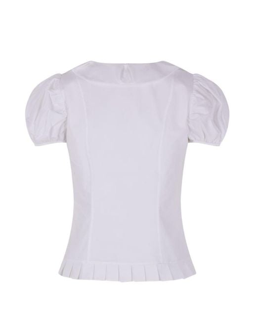 Chopova Lowena Blue Spike Pleated Blouse