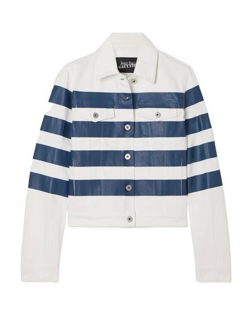 Jean Paul Gaultier Blue Striped Denim Jacket
