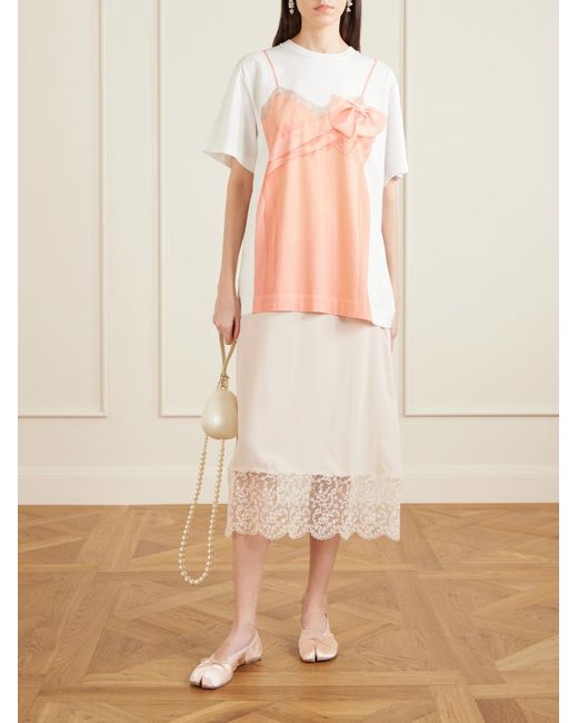 Simone Rocha Pink Printed Crew Neck T-Shirt
