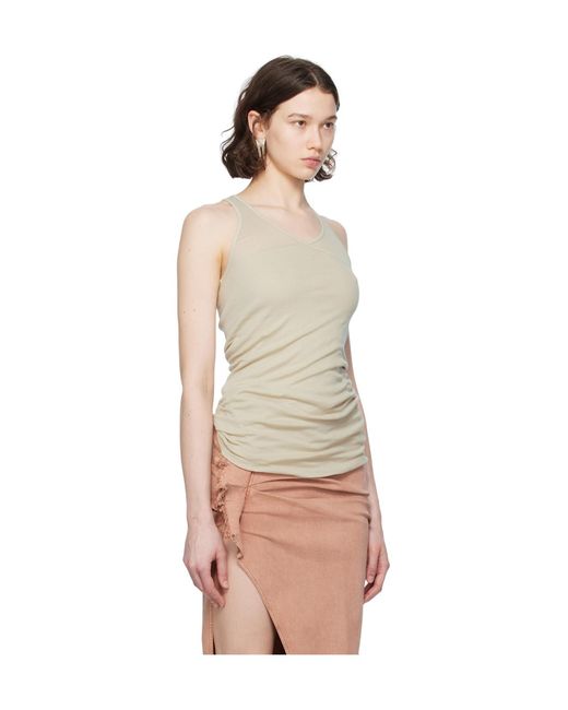 Rick Owens Yellow Double Ziggy Banana Jersey Tank Top