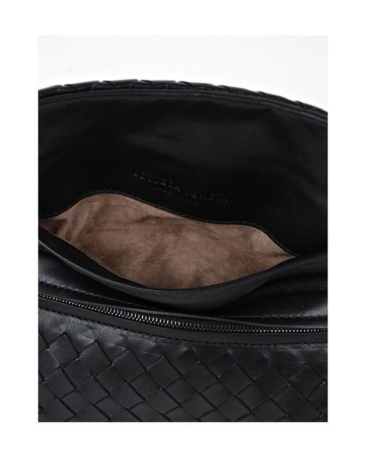 Bottega Veneta Black Nero Intrecciato Nappa Messenger Bag