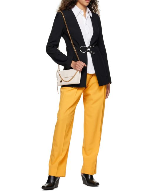 Stella McCartney Yellow High-Waisted Straight-Leg Pants