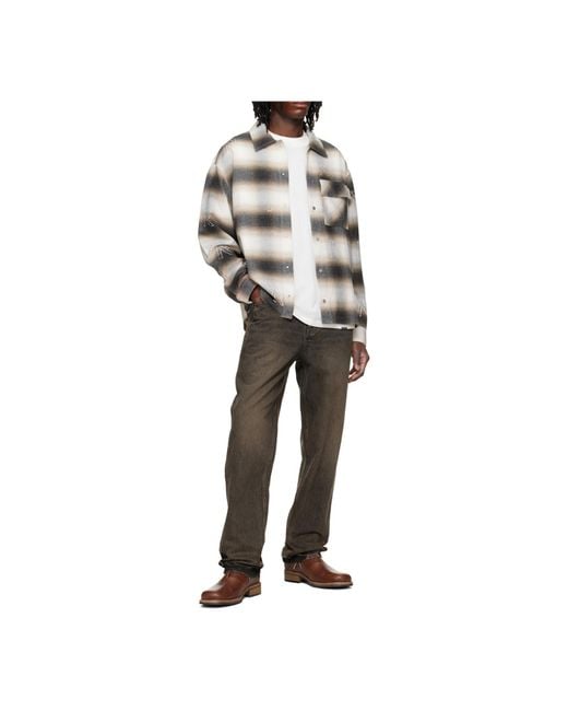 Represent Gray Checked Flannel Shirt for men