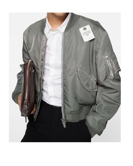Acne Gray Washed Bomber Jacket for men