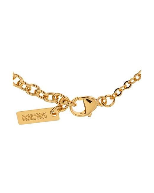 Moschino Metallic Logo Embellished Bracelet