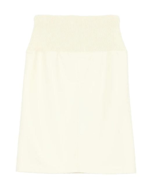 Jil Sander Natural Ribbed Midi Skirt