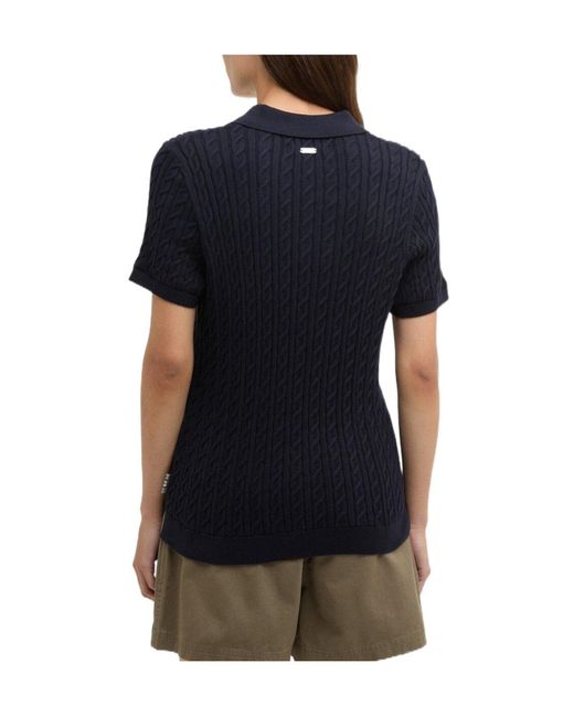 Barbour Blue Classic Short-Sleeve Sweater
