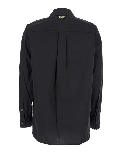 MICHAEL Michael Kors Black Stretch Poplin Shirt
