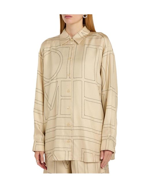Totême  Natural Logo-Monogrammed Silk Shirt
