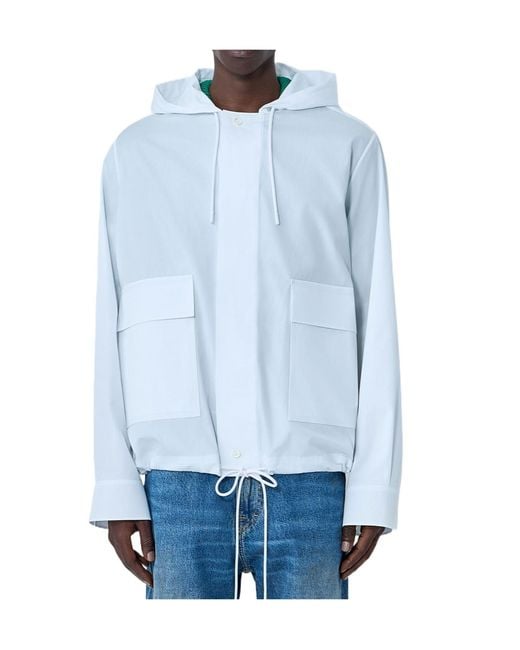 Lacoste Blue Runway Hooded Poplin Jacket for men