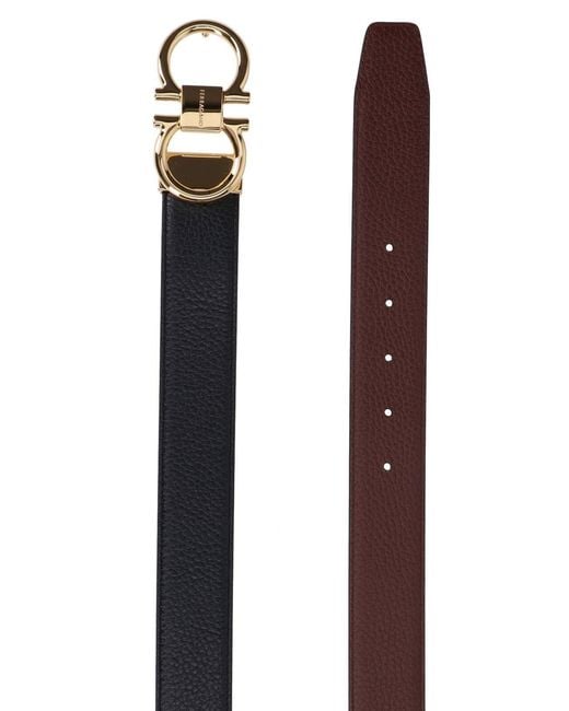 Ferragamo White Logo Double-Sided Belt for men