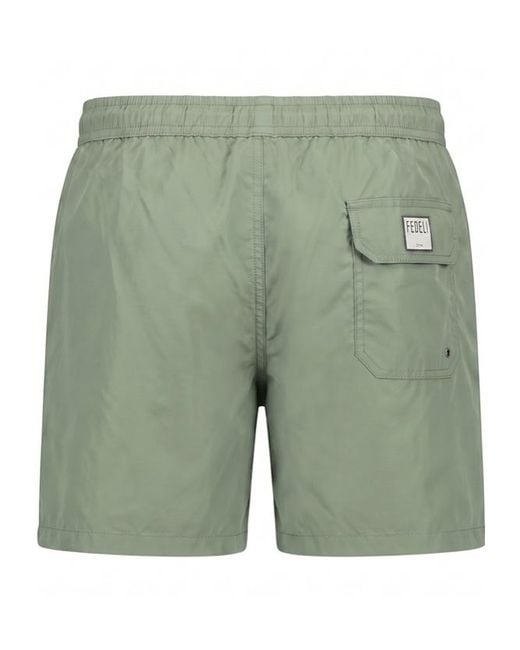 Fedeli Green Drawstring Swim Trunks for men