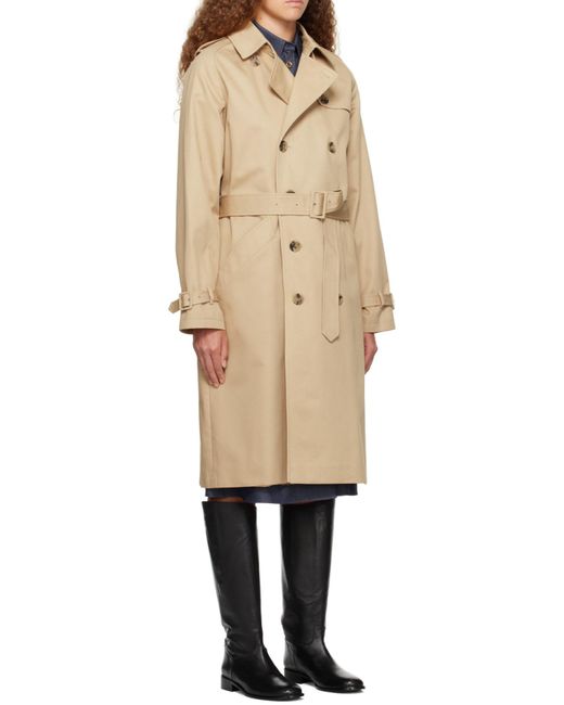 A.P.C. Natural Greta Long-Sleeved Trench Coat