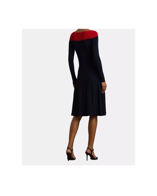 Ralph Lauren Blue Pointelle Knit Dress