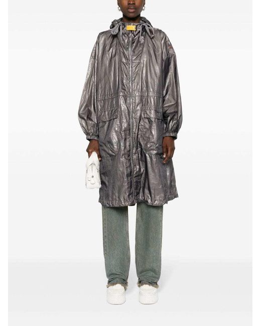 Parajumpers Gray Hooded Raincoat for men