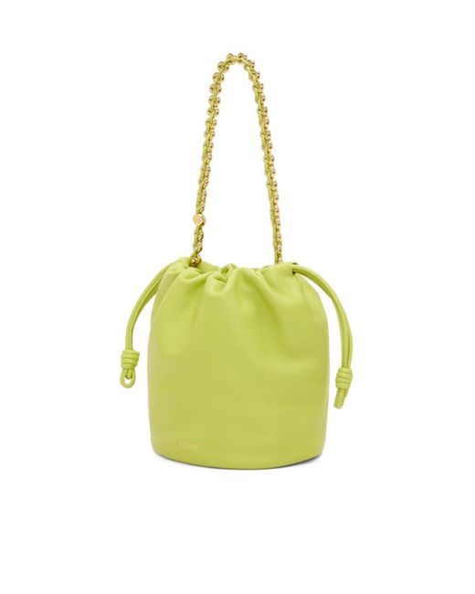 Loewe Yellow Chain Strap Bucket Shoulder Bag