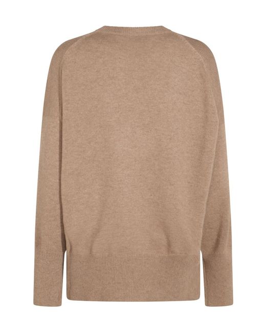 Brunello Cucinelli Brown Monile Detail Knitted Jumper