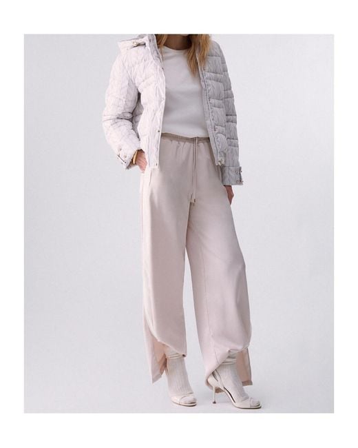 Liu Jo White Satin Flare Trousers