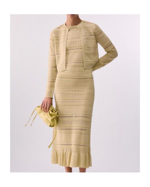 Liu Jo Natural Openwork Button Cardigan