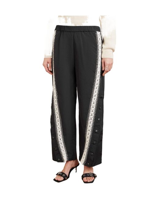 Sea Black Alberta Crochet Trousers