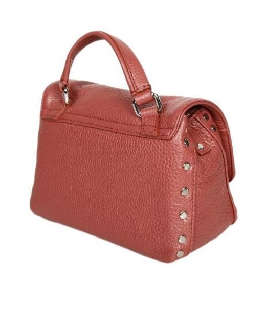 Zanellato Red Studded Top Handle Shoulder Bag