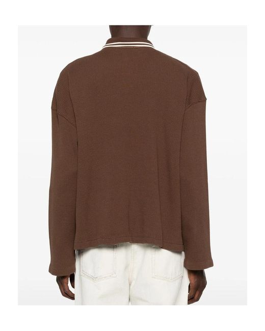 Bode Brown Long-Sleeve Polo Shirt for men