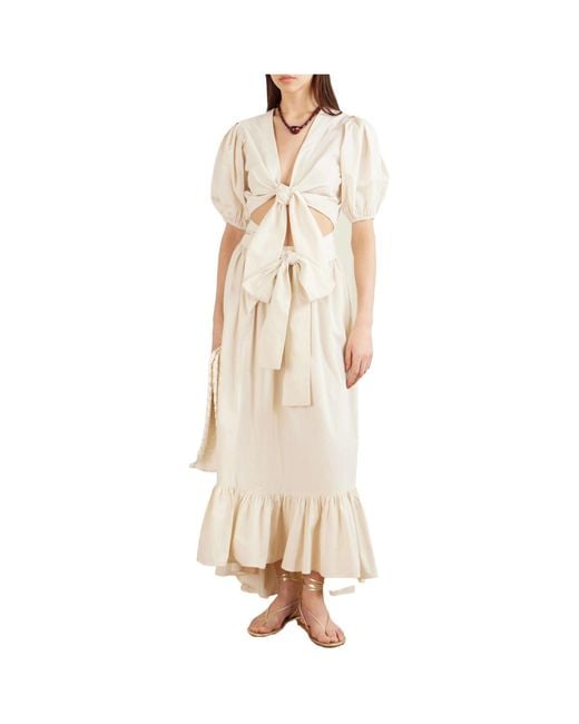 Lisa Marie Fernandez White Pouf Cropped Cotton-Poplin Wrap Top