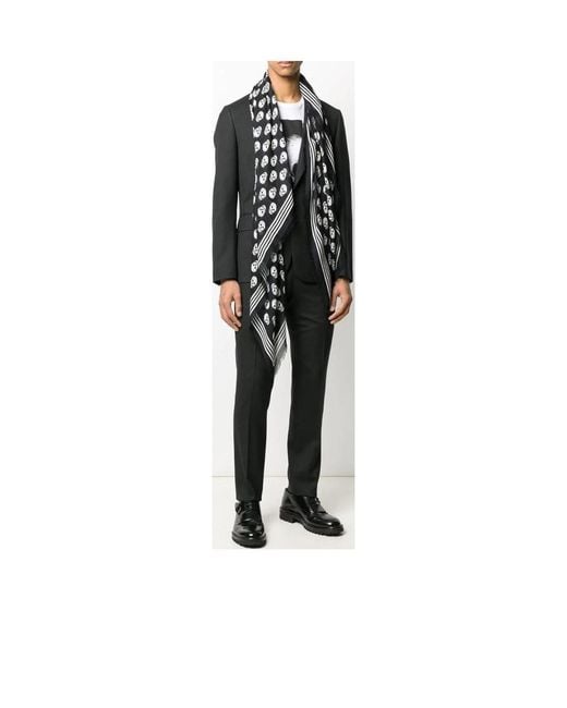 McQueen Red Allover Skull Scarf for men