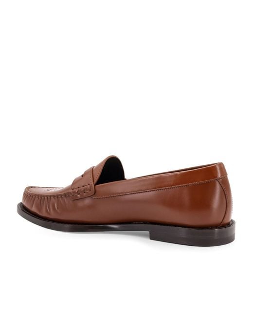 Céline Brown Round Head Loafer Shoes for men
